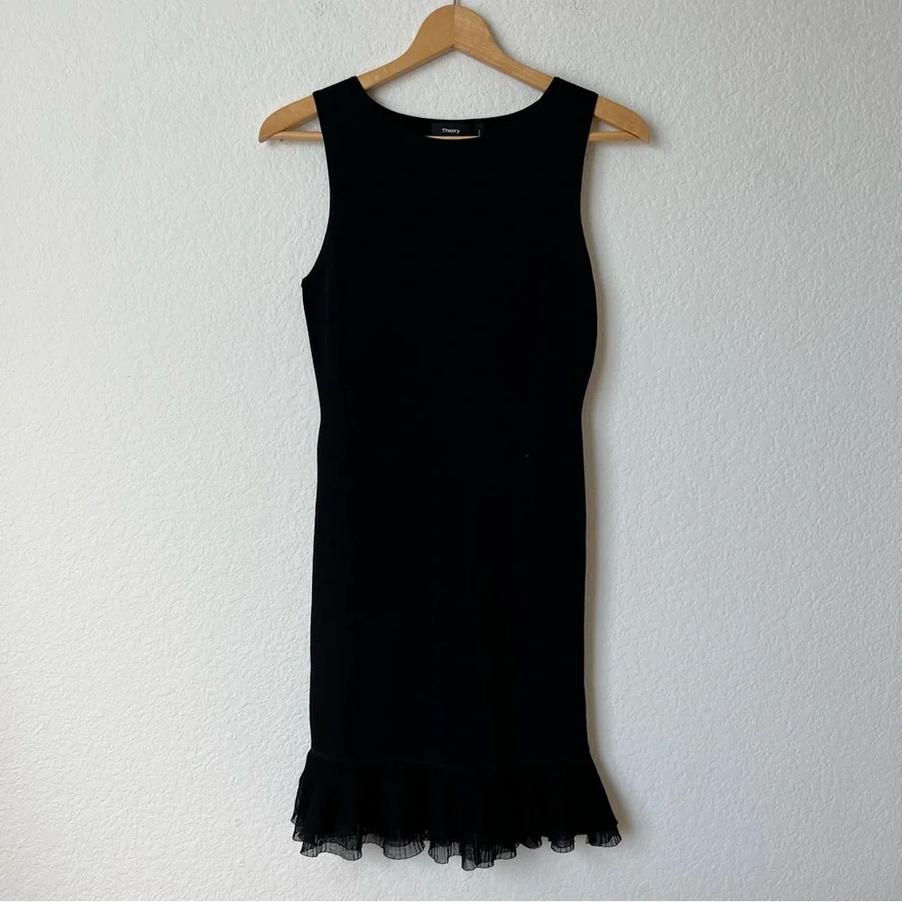 SOLD Theory Torylevina Black Ruffle Dress - Picture 3 of 9